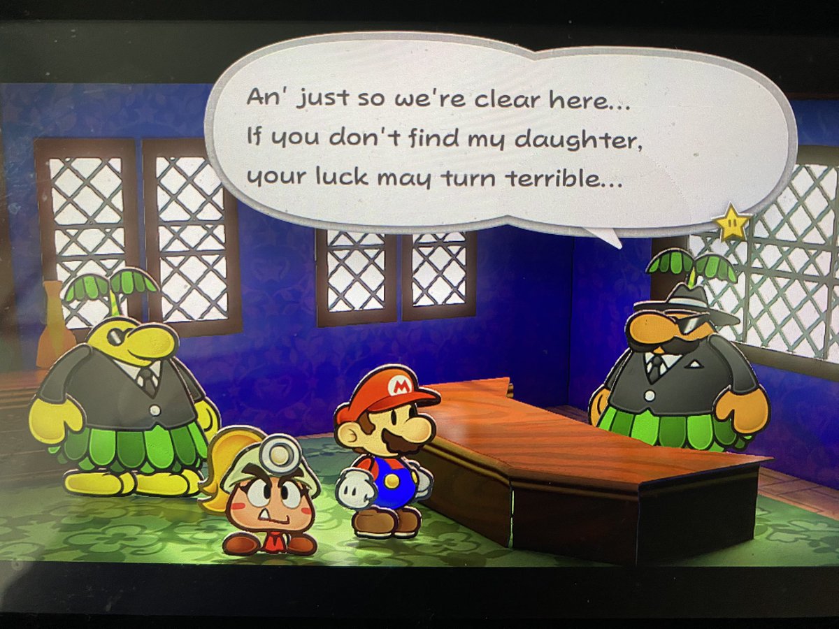 Mario is italian… and he’s dealing with the mob.. organized crime.. godfather style…. I feel there’s a joke in here…