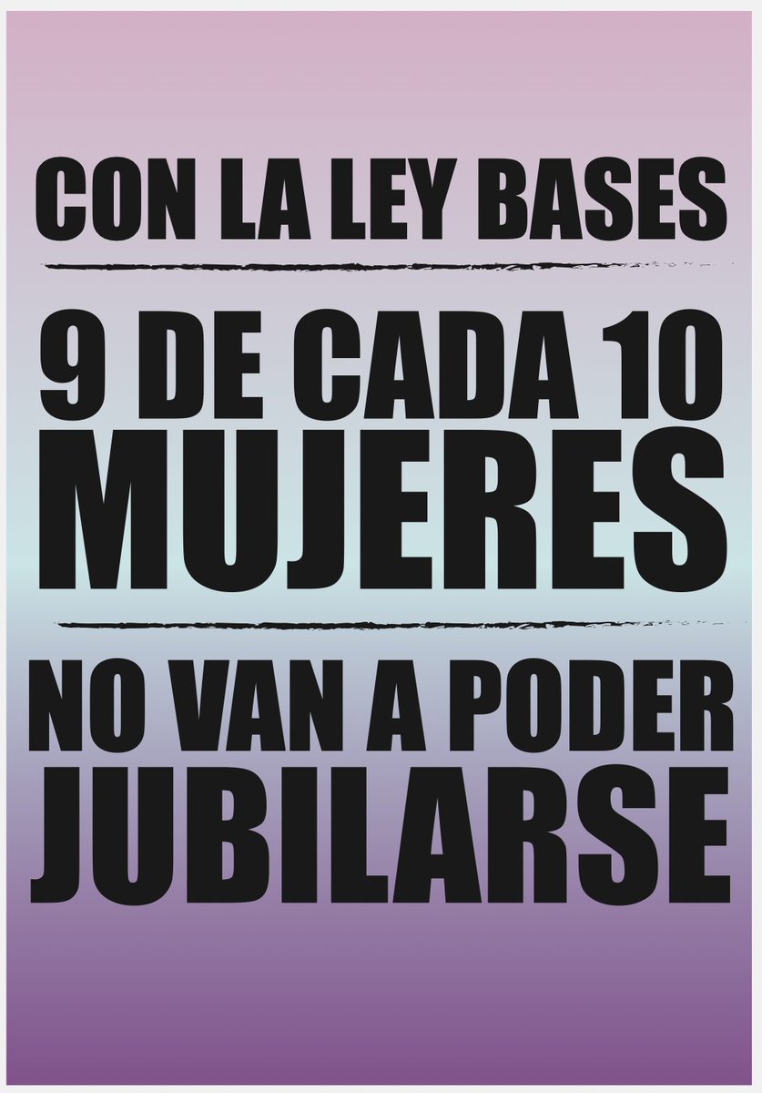 Quieren eliminar los derechos sociales, especialmente los de las mujeres, no lo podemos permitir. #NoALaLeyBases 
#MileiEsHambre