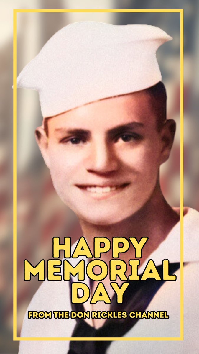 Don proudly answered his country's call at 18 during World War II. May God bless the soldiers and families who make the ultimate sacrifice in the name of freedom and justice. NON SIBI SED PATRIAE! #memorialday #godblesstheusa #usnavy #navy #america #veteran #thankful @donrickles