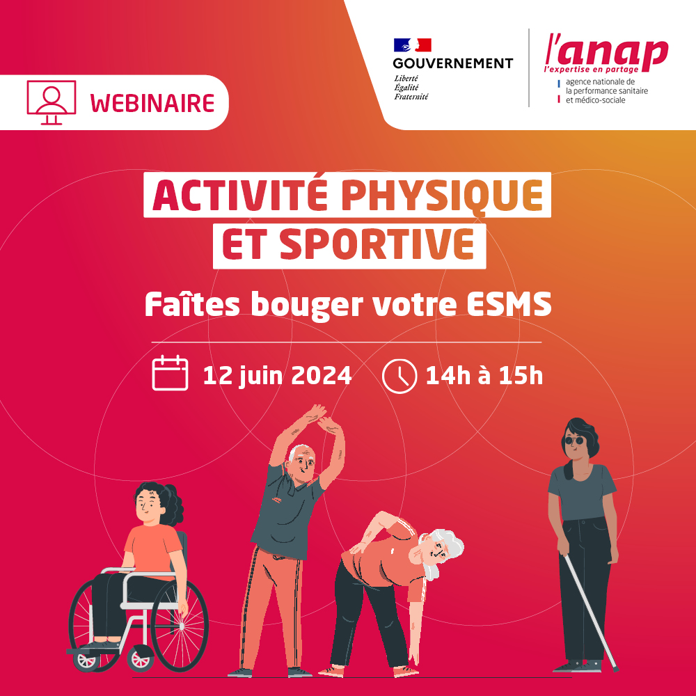 Bouger : la clé pour une bonne santé !💪 🖥️Rdv le 12 juin, pour un webinaire co-organisé par l’Anap, @Sports_gouv & le ministère des solidarités pour implanter l'activité physique et sportive dans votre établissement👉 website-11804.eventmaker.io/registration/6…