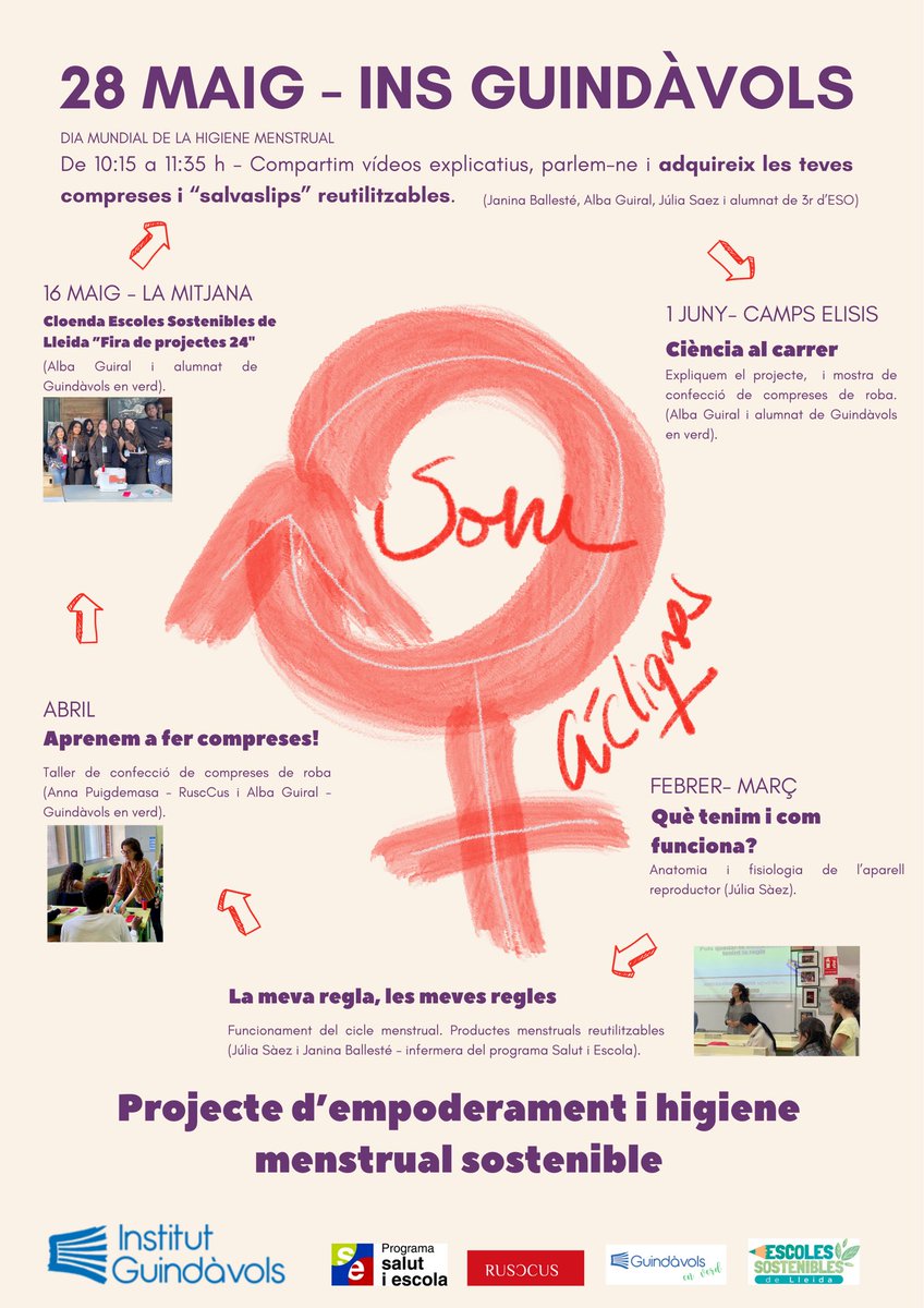 SOM CÍCLIQUES.
Recordeu, dimarts 28 de 10,15 a 10,35!
<a href="/AlbaGuiral/">Alba Guiral.</a> Júlia Sàez, Janina Ballesté, RuscCus #guindavolsenverd #escolessosteniblesdelleida #coeducacióguindàvols #salutiescola <a href="/lleidaenverd/">Lleida en verd</a>