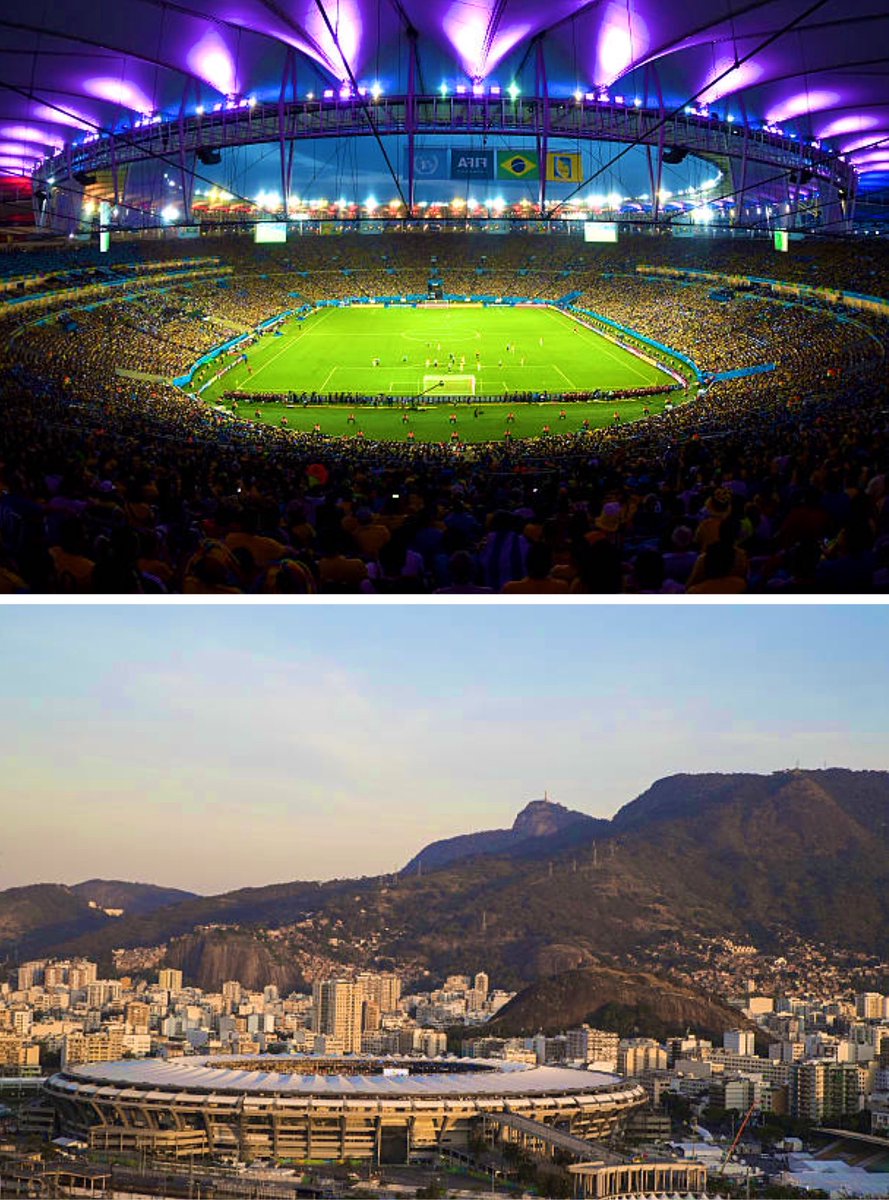 1. Maracanã 

Location: Rio de Janeiro 
Capacity: 73,000

Arguably the most iconic in world football right in the heart of Rio. Home to Flamengo &amp; Fluminense. 

Holds record attendance in football history at 200,000 during Brazil vs Uruguay at the 1950 World Cup.