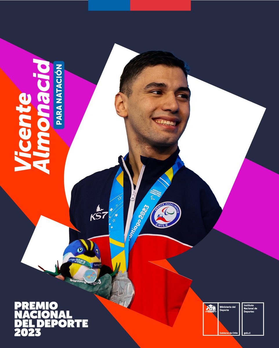 En #Santiago2023 logró un emocionante oro y una luchada presea de plata, mostrando por qué pocos meses antes había alcanzado el cuarto lugar del ranking mundial. Hoy Vicente Almonacid logra un nuevo hito: es el ganador del #PremioNacionaldelDeporte 2023. ¡Felicitaciones! 👏