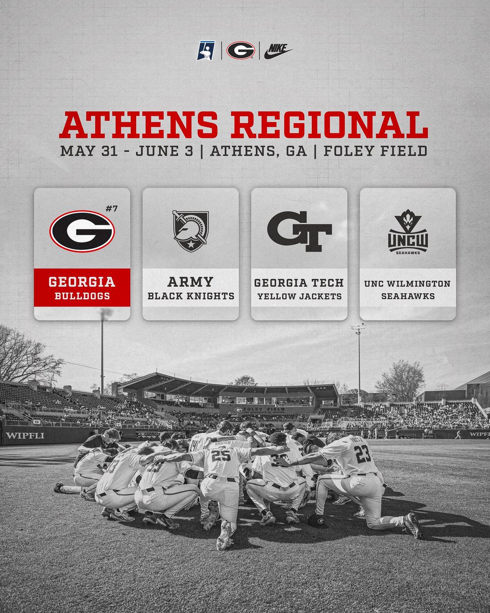 𝐓𝐢𝐦𝐞 𝐭𝐨 𝐁𝐫𝐞𝐚𝐤 𝐎𝐮𝐭 𝐎𝐮𝐫 𝐃𝐚𝐧𝐜𝐢𝐧𝐠 𝐒𝐡𝐨𝐞𝐬! Georgia received the No. 7 seed and will host the NCAA Athens Regional at Foley Field. #GoDawgs