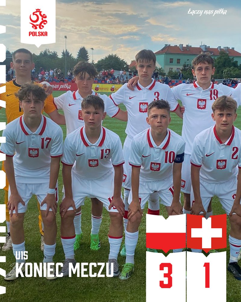 Reprezentacja Polski U15 Future (zawodników późno dojrzewających) wygrała 3:1 w pierwszym z dwóch zaplanowanych meczów towarzyskich ze Szwajcarią!👏 Bramki dla biało-czerwonych zdobyli Miłosz Kubal, Igor Owczarek i Oliwier Czyzio. ___ #POLSUI 3:1 🇵🇱🇨🇭 U15