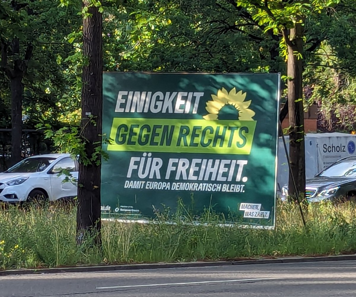 Man stelle sich vor, die CDU würde plakatieren: 

EINIGKEIT 
GEGEN GRÜN
      FÜR FREIHEIT