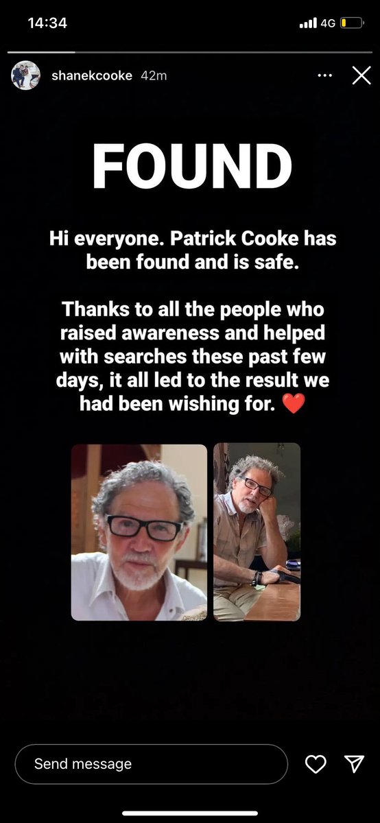MsEmmaDuggan's tweet photo. Thanks to all who shared 🙏🏻 Pat is now safe with his family 🙌🏻❤️ https://t.co/D2XqSBhYUn