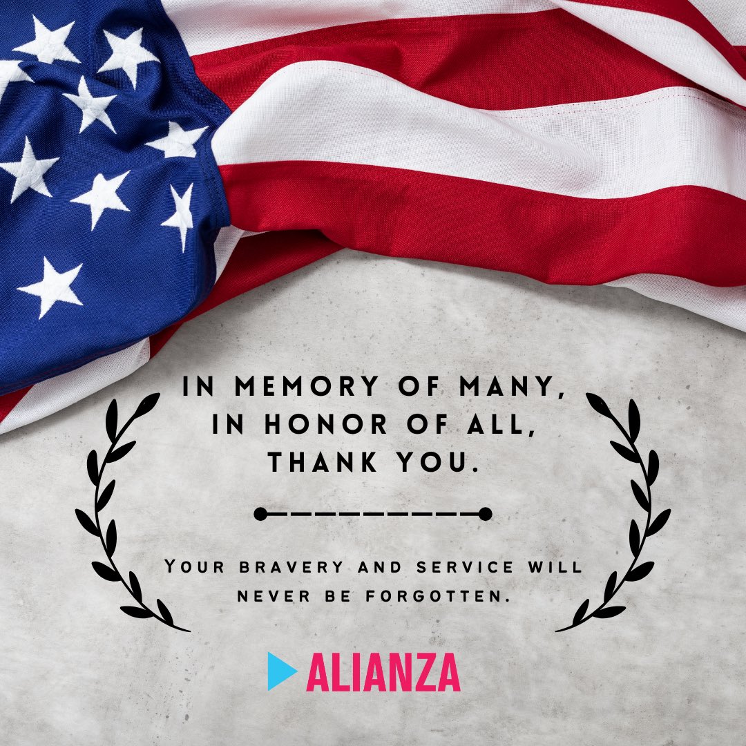 AlianzaCenter's tweet photo. On Memorial Day, we remember and honor the brave men and women who have sacrificed their lives in service to our country. Their selflessness and courage will forever be etched in our hearts. https://t.co/RCICe1w5mH