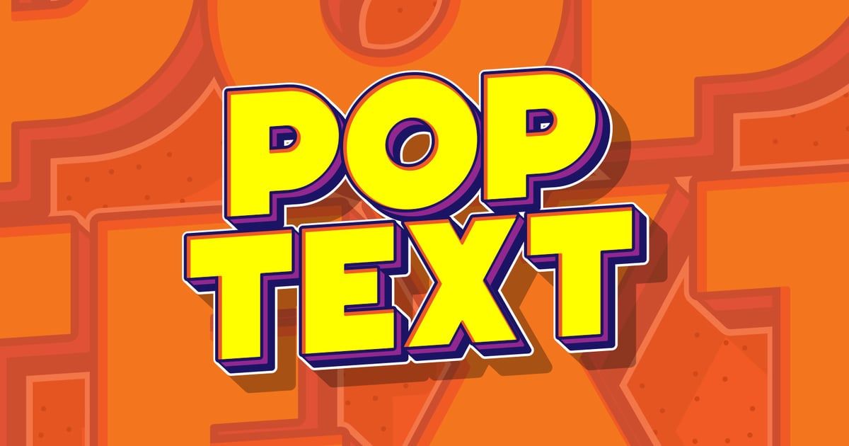 How to Make a Fully Editable Pop Text Effect in Illustrator - WeGraphics buff.ly/3X1zcn9