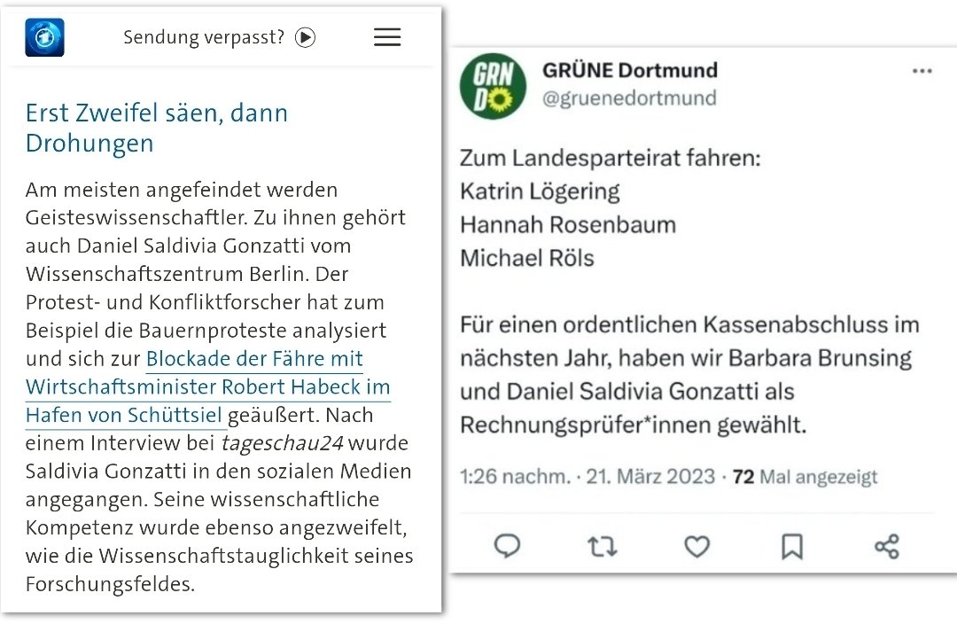 Die Tagesschau berichtet über einen Protestforscher, der nach ÖRR Interviews zu den Themen Bauernproteste und Blockade der Habeck Fähre in sozialen Medien kritisiert wird. Dass der Protestforscher Rechnungsprüfer der Grünen Dortmund ist, wird nicht erwähnt. #ReformOerr #OerrBlog