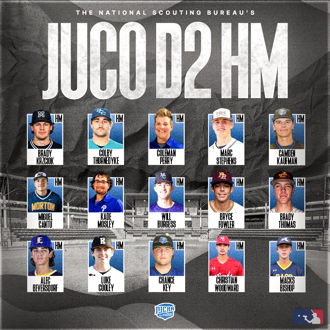 The National Scouting Bureau presents the NSB JUCO D2 All-American 1st, 2nd, and HM Teams from this past 2024 season! Congratulations to all of the recipients! #NSBPipeline