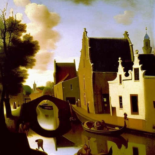 Vermeer AI Museum exhibition #vermeer #AI #AIart #AIartwork #johannesvermeer #painting #フェルメール #現代アート #現代美術 #当代艺术 #modernart #contemporaryart #modernekunst #investinart #nft #nftart #nftartist #closetovermeer Landscape of Delft