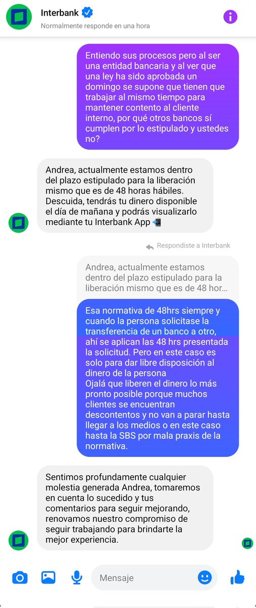 @SBSPERU @interbank evidentemente no sabe interpretar normativas o lo hacen a su beneficio, lo mejor es que se cambien de banco 🤗