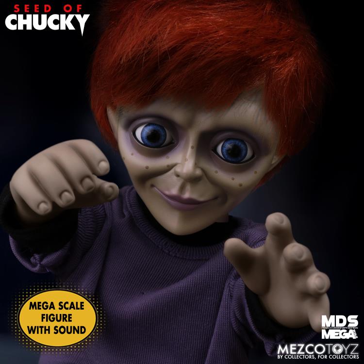 M.D.S. - Glen! De la pelicula Seed of Chucky, Glen es el hijo de Chucky & Tiffany. De 38 CM, con ropa de tela, con 11 puntos de articulación. Habla varias frases de la película. PREVENTA 160 USD NOV2024 Fechas de salida estimadas! #MezcoParaguay #ChuckyParaguay