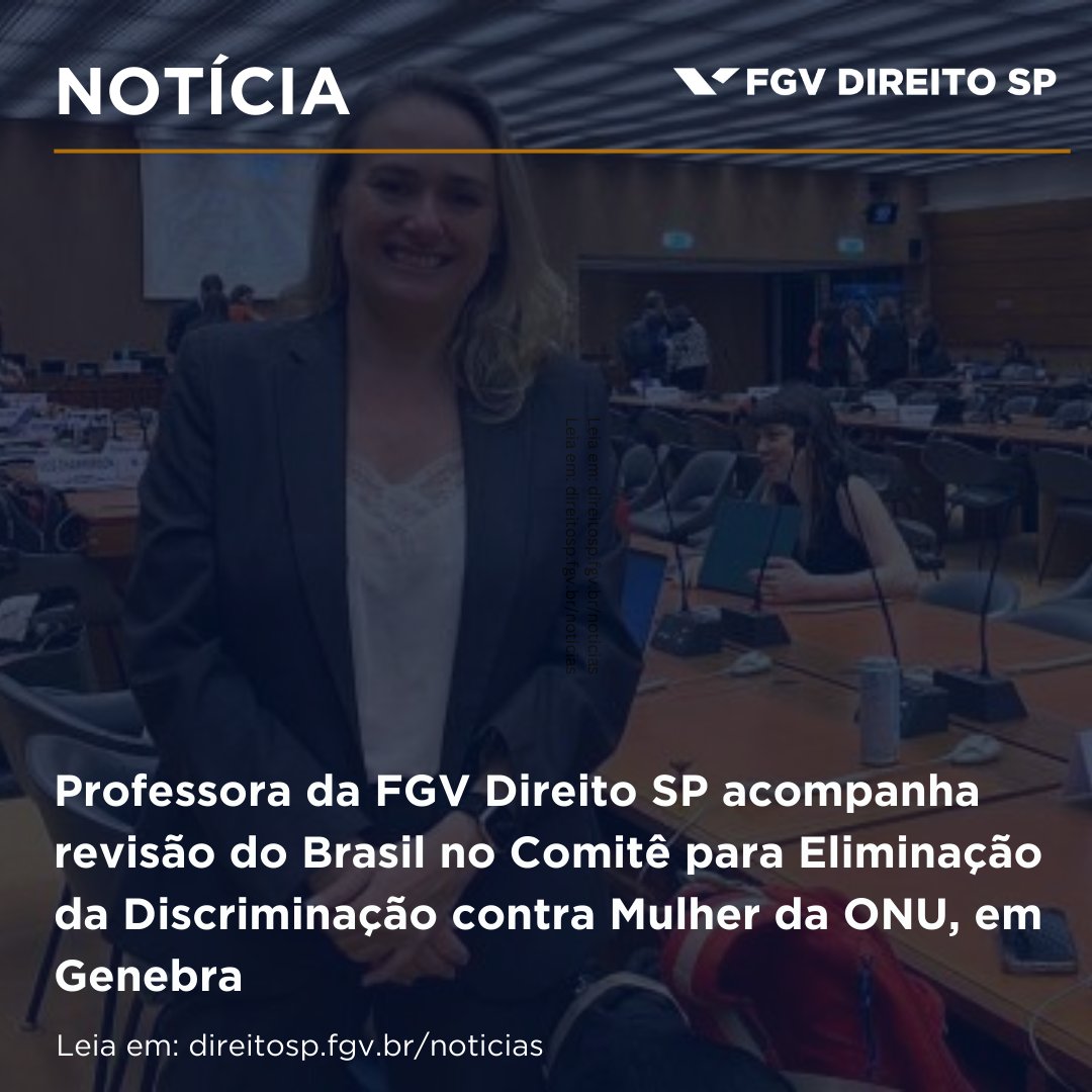 A professora Eloísa Machado de Almeida acompanhou a revisão do Brasil no Comitê da ONU como especialista em direitos humanos, assessorando organizações como a Comissão Arns.

Saiba mais pelo link: direitosp.fgv.br/noticias/profe…

#fgvdireitosp #ONU #direitoshumanos