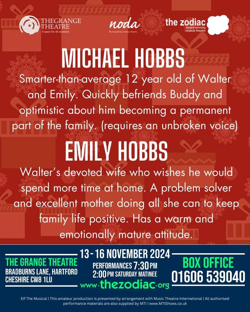 TheZodiac1's tweet photo. We're feeling Sparklejollytwinklejingley about our upcoming #ElfTheMusical #auditions this Sunday. Interested? Email elf@thezodiac.org for your auditions slot ❄️⭐🎄🎅🦌🛷

#northwest #cheshire #frodsham #elf #christmas #amdram #amateurtheatre https://t.co/4hO1bPEwaW