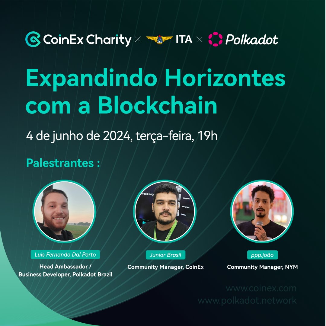 CoinexPortugues's tweet image. Na próxima semana, teremos o CoinEx Charity no Instituto ITA!

Vamos discutir Blockchain com nossos parceiros  
@polkadot_brasil  e @NymPortugues  

📅 Data: 4 de junho 🕖 Horário: 19h

Fique de olho aqui no Twitter para uma promoção especial em breve. Não perca! 🚀…
