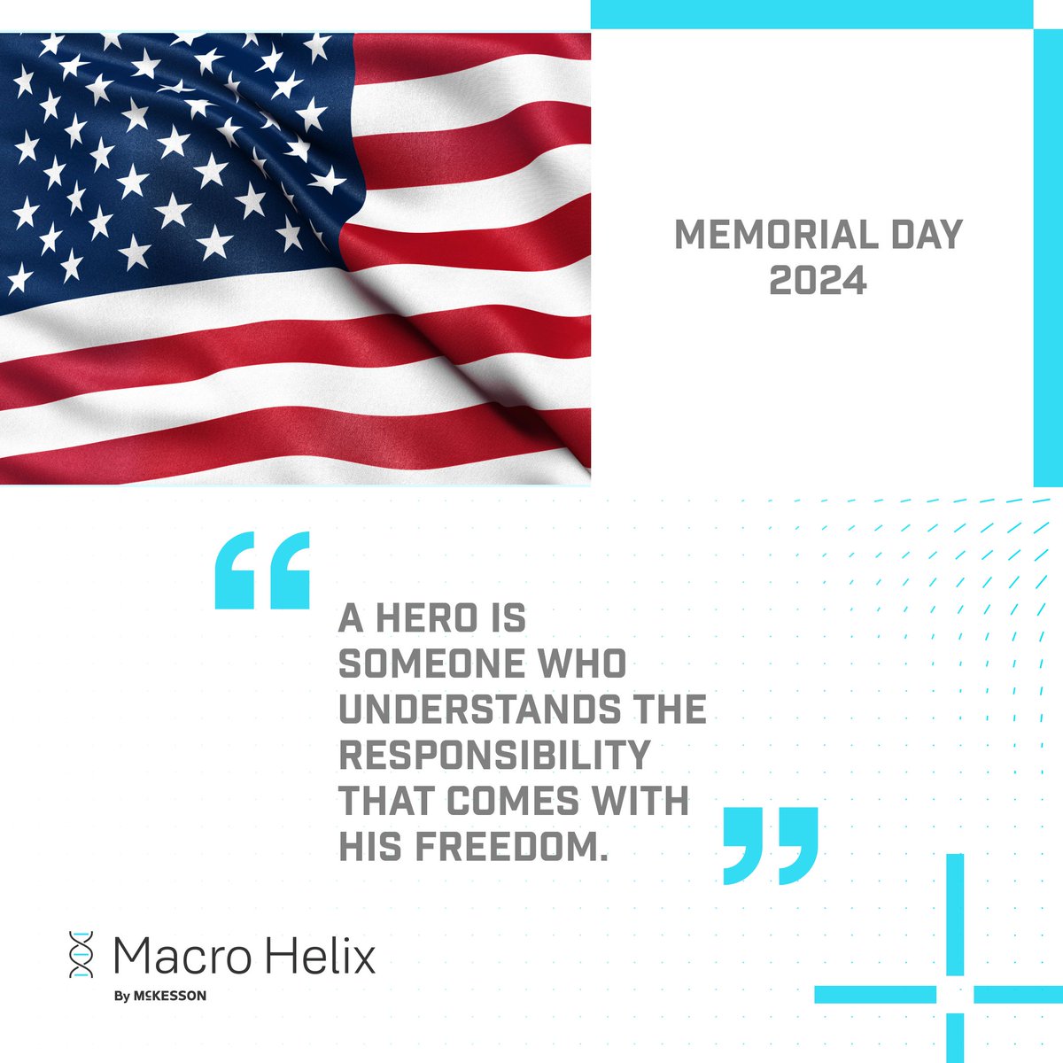 macrohelix's tweet photo. This Memorial Day, we honor the brave men and women who made the ultimate sacrifice for our country. Today, we remember their legacy and express our deepest gratitude for their service. https://t.co/UsH250aiuL