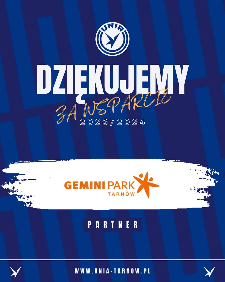 Gemini Park Tarnów dziękujemy za wsparcie w sezonie 2023/2024🤝