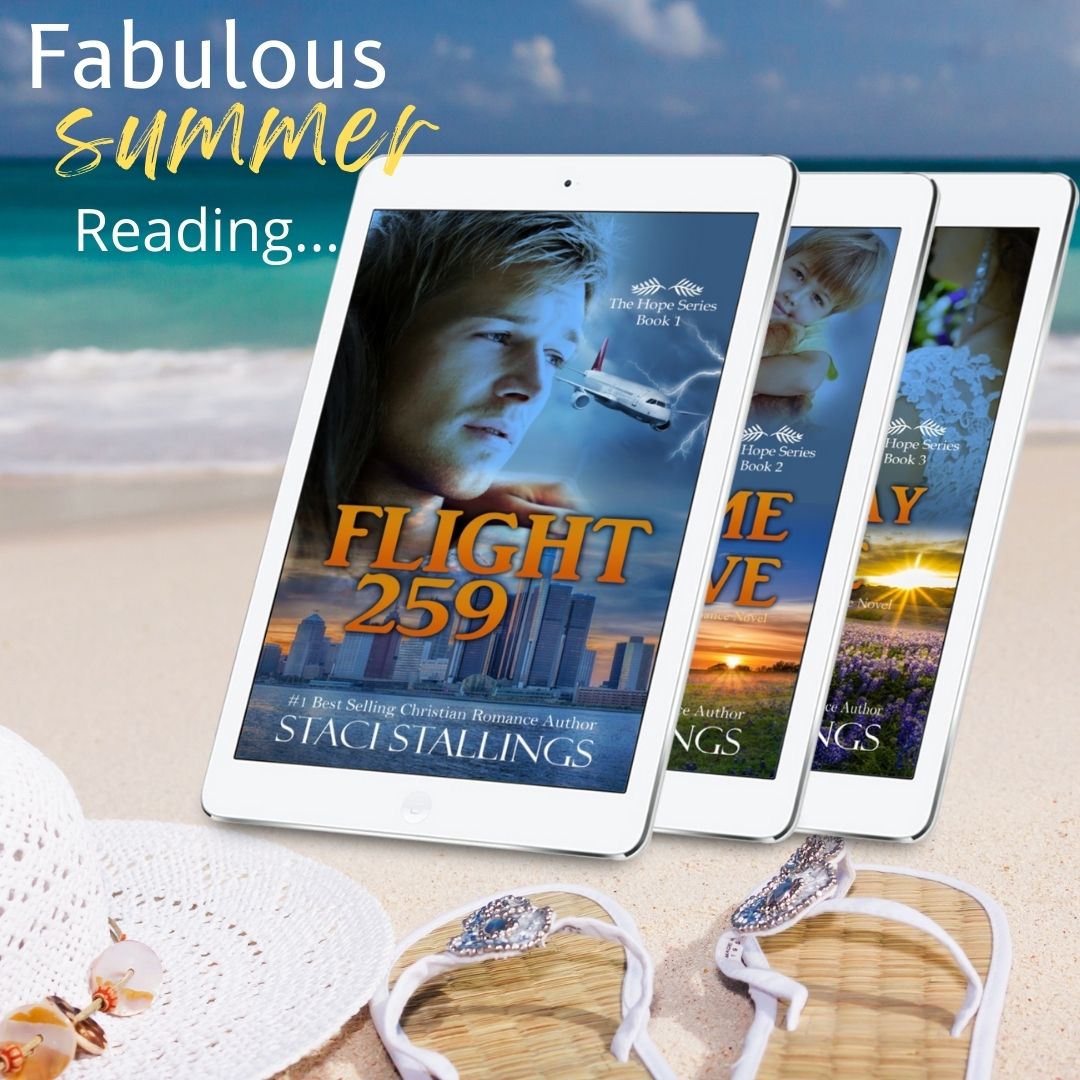 The HOPE SERIES

Sometimes putting the pieces back together is not as easy as it sounds…

FLIGHT 259 amazon.com/dp/B0716RG5TT

A TIME TO LOVE amazon.com/gp/product/B07…

SOME SAY LOVE amazon.com/dp/B076TGPL19

#cleanreads #ChristianRomance #Christianbooks #booklover