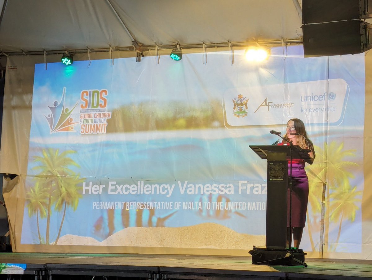 As a supporting partner, Malta 🇲🇹 participated at the opening of the #SIDS4 Children & Youth Action Summit in Antigua and Barbuda 🇦🇬 – highlighting the voices of youth and their drive towards positive change for a sustainable future. #Youth4Change #YouthforResilience