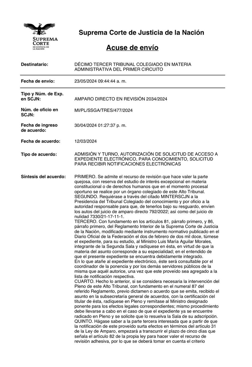 Ah por cierto, logramos que la <a href="/SCJN/">Suprema Corte</a> atraiga un Amparo Directo en Revisión.

El cuál trata sobre la competencia o no de <a href="/Profeco/">Profeco</a> sobre los Colegios Particulares como prestadores de servicios profesionales.

Hay un estudio interesante sobre la vigencia de una norma.