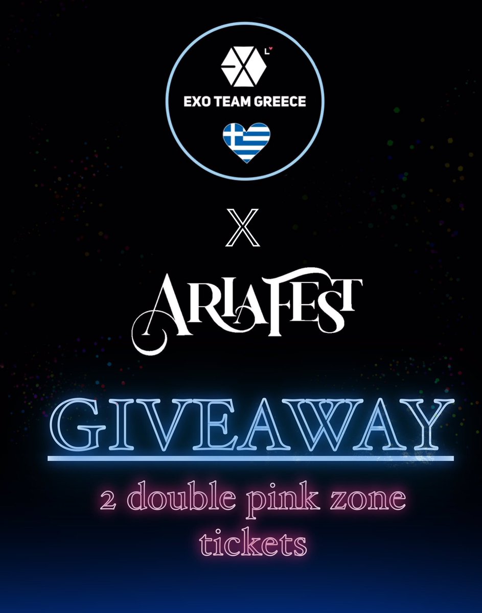EXOTeamGR's tweet photo. ‼️ATTENTION EXOL‼️
Κάνουμε κλήρωση για 2 ΔΙΠΛΑ PINK ZONE TICKETS (SEATED)!
How to enter:
follow @ariafest + @EXOTeamGR
RT & tag a friend you would like to attend aria fest with!
deadline: June 4th
Good Luck! 🍀
#EXO #GreekEXOL #Ariafest https://t.co/GFHlsJXex7