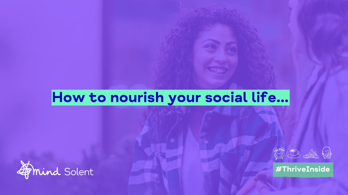 SolentMind's tweet photo. In the hustle and bustle of everyday life, it's easy to overlook the importance of our social connections.
Here's some tips on how to nourish your social life: https://t.co/d9ejUOjzyl
#ThriveInside https://t.co/dWxXnVgtDR
