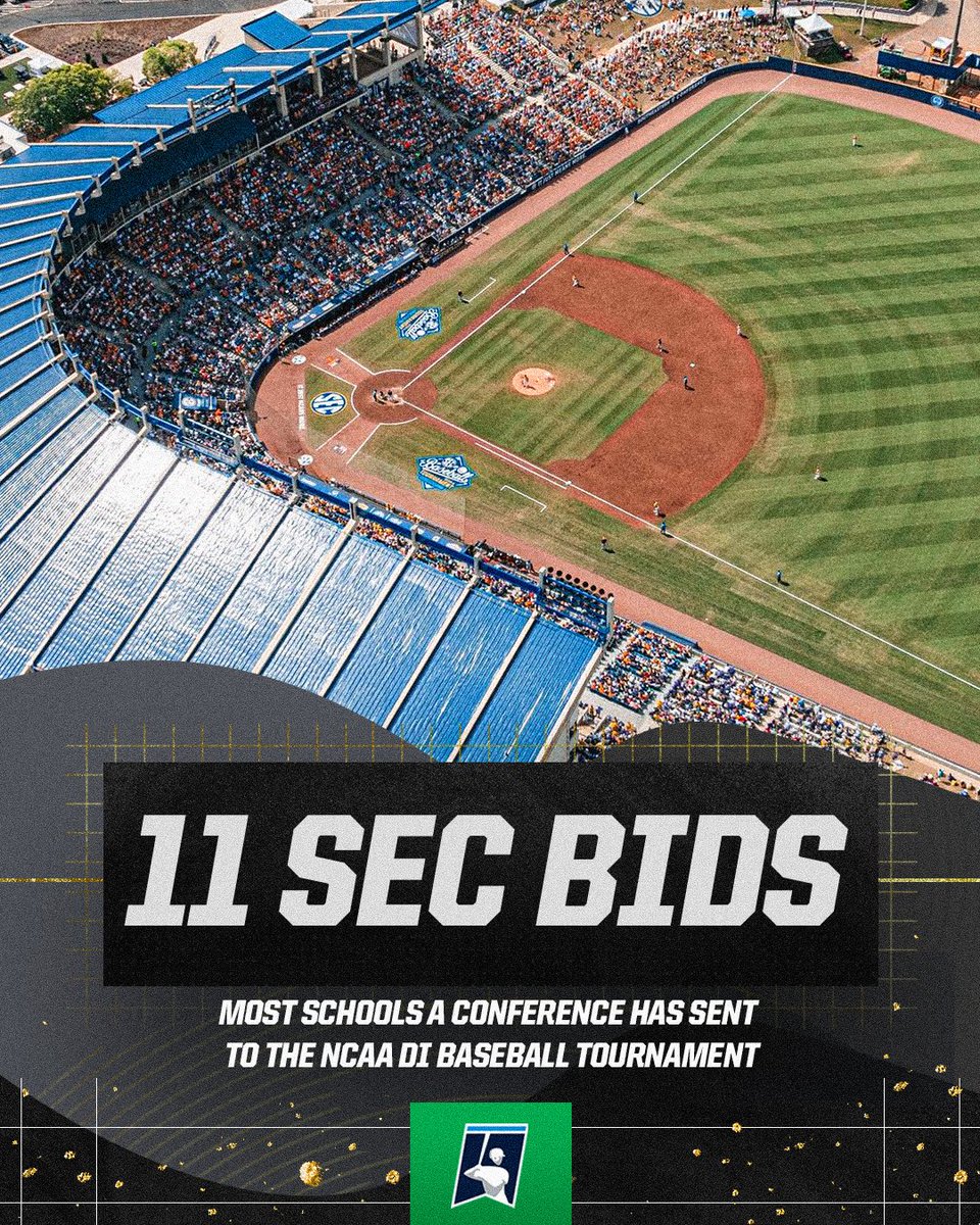 🚨 RECORD BREAK 🚨

<a href="/SEC/">Southeastern Conference</a> is sending the most schools to the NCAA DI Baseball Tournament in tournament history. 

#RoadtoOmaha