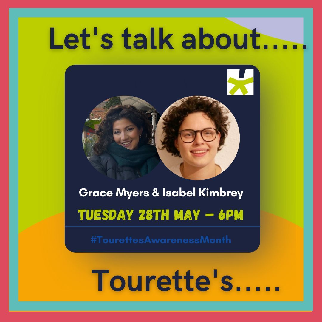 Join us for our next Instagram Live with the amazing @ggmyers and the super talented broadcast journalist @isabel.kimbrey from @bbc5live, creator of the incredible 'Me, My Health and I' show all about Tourette's. It's going to be a fantastic chat! See you there. #TourettesHurts