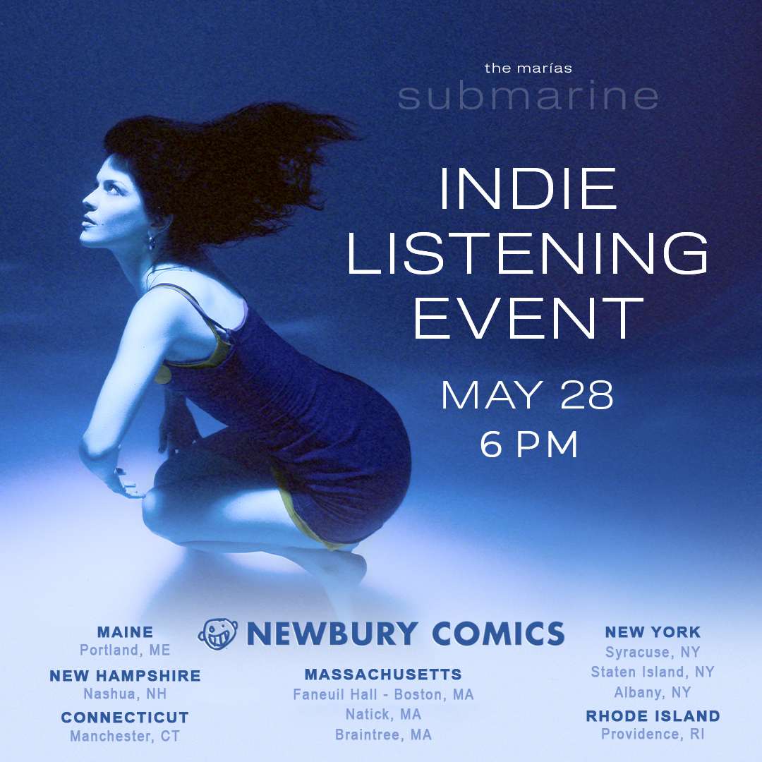 TOMORROW Tuesday, May 28th The Marías - 'Submarine' listening party! newburycomics.com/blogs/events/t…

#SubmarineRSC #themarias #newburycomics