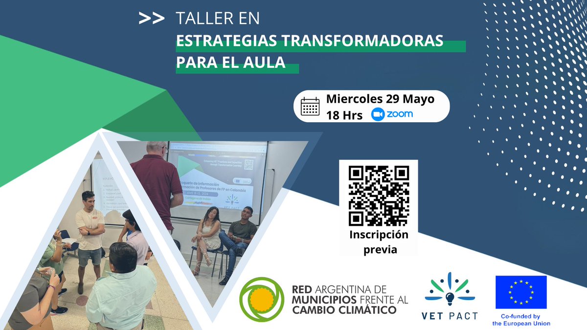 ramcc_ar's tweet photo. ¡Taller en estrategias transformadoras para el aula! Sumate a esta formación del proyecto del proyecto "VET PACT Enhancing VET Practices and Capacities through Transformative Learning" en el que la #RAMCC forma parte del consorcio.
Mas info: https://t.co/3YE4QNhUPC https://t.co/DGEjNMr0ZI