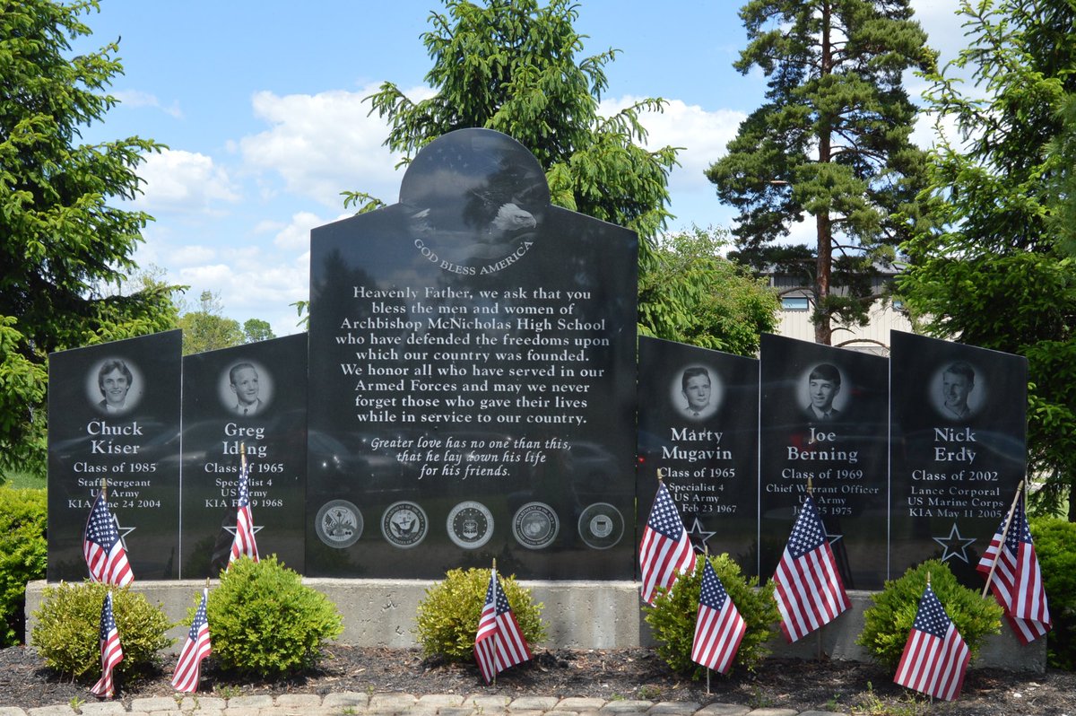 Remembering all who have served and sacrificed, especially McNicholas graduates Marty Mugavin '65, Greg Iding '65, Joe Berning '69, Chuck Kiser '85, and Nick Erdy '02. We thank you for the sacrifices you endured to protect us and our freedom.