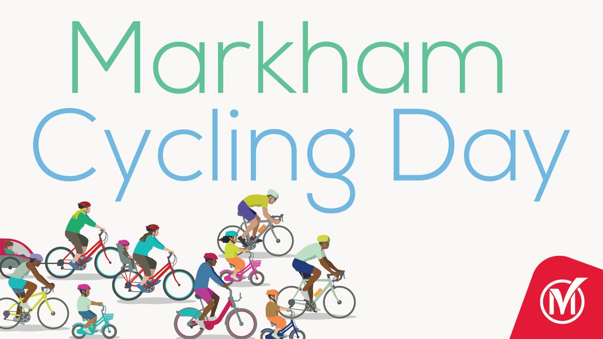 Hit the pedals and explore the City of Markham! Join us on Sunday, June 9 for Markham Cycling Day at Markham Centre (10 Aviva Way). Come enjoy 15km, 30km and 60km group rides, children’s bike races, entertainment, snacks and more! Register: markham.ca/CyclingDay