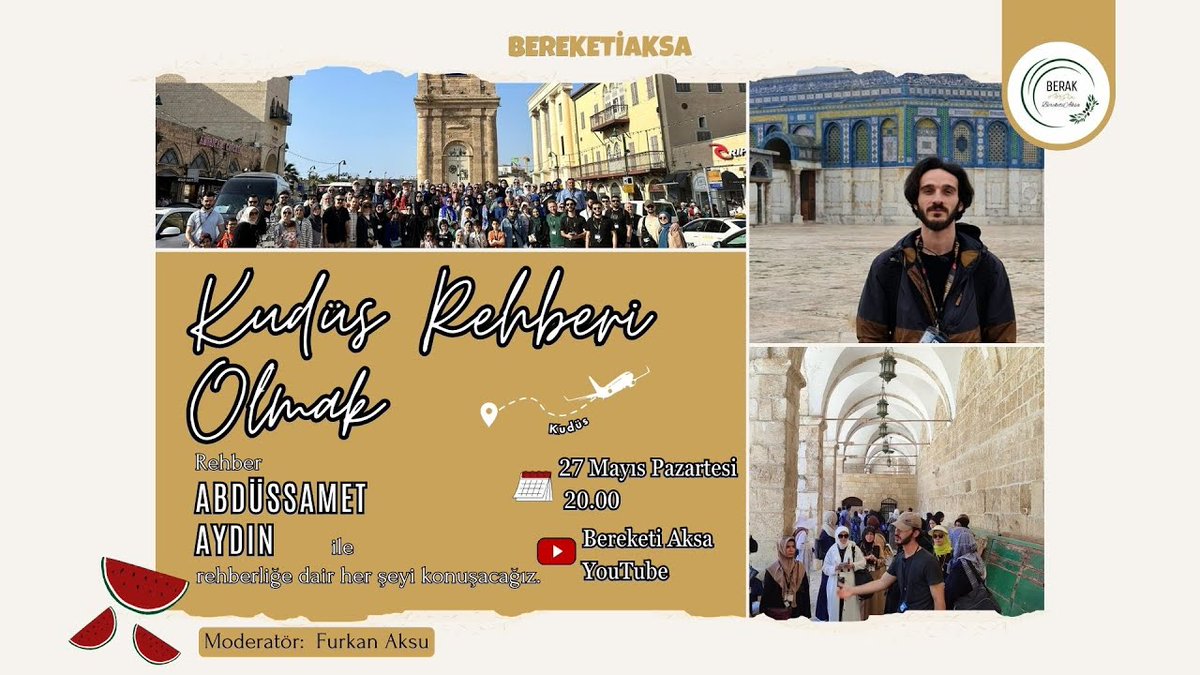 "Kudüs Rehberi Olmak" serisinin ikinci programı Youtube kanalımızda yayında 🍉

youtu.be/5I33eFeIA70