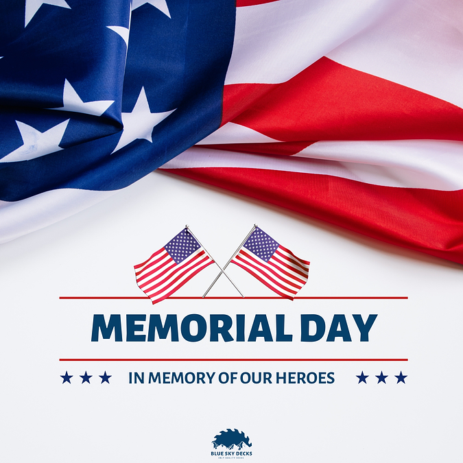 BlueSkyDecks's tweet image. Today we honor the brave and remember the fallen. 🇺🇸

🌐 BlueSkyDecks.com 
📲 (208) 714-0780 
. 
. 
. 
#BlueSkyDecks #CustomDecking #CDA #QualityDecking #DeckBuilders #MemorialDay #Heroes #NeverForgotten