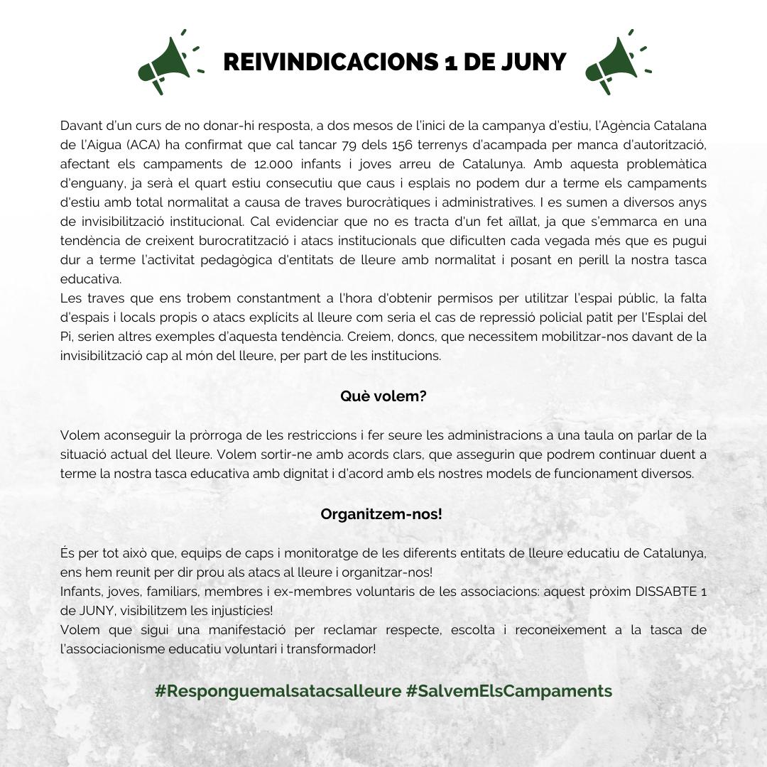 AETantComPuc's tweet photo. Contra el atacs al lleure responguem organitzades.

1 de juny. https://t.co/KXrChQQxPn