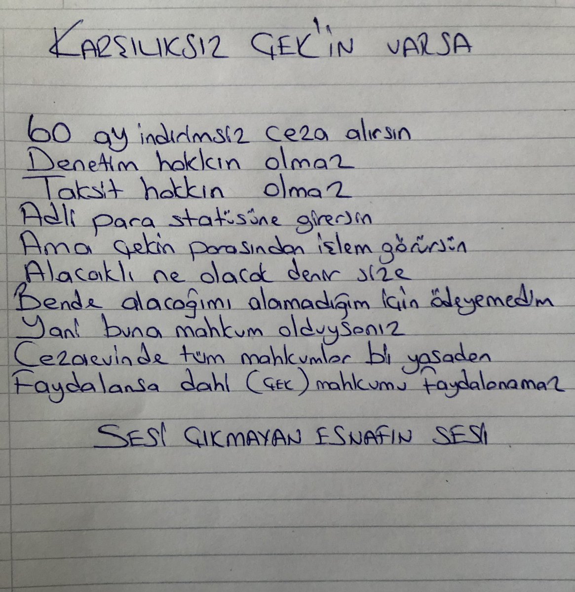Güzel Yazı Olmuş
#CEKEHAPİSCEZASIKALKSIN <a href="/RTErdogan/">Recep Tayyip Erdoğan</a> <a href="/dbdevletbahceli/">Devlet Bahçeli</a> <a href="/_cevdetyilmaz/">Cevdet Yılmaz</a> <a href="/yilmaztunc/">Yılmaz TUNÇ</a> <a href="/AvOzlemZengin/">Av. Özlem Zengin 🇹🇷</a>