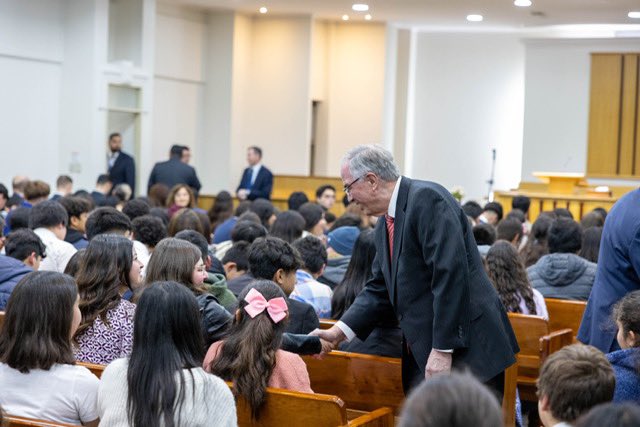 AndersenNeilL's tweet photo. Being in Chile has been a thrilling experience. In a leadership meeting with the priesthood and sister leaders from 10 stakes this past Saturday, I was amazed with the spiritual depth and insights of the comments and the questions.  All 10 stake presidents were returned missionaries. Many were second- and third-generation members with testimonies deep in their hearts.
 
With the youth on Friday night, the Spirit of the Lord was plentiful. Their eyes were bright and their hearts were open and willing.  We have a remarkable future in this very modern and progressive country.  
 
Of course, the missionaries from the two missions in attendance on Friday were amazing. A combination of every country in South America—Chile, Brazil, Peru, Colombia, Paraguay, Ecuador, Bolivia, Argentina, Uruguay, and Venezuela. Remarkable!
 
Finally, our stake conference on Sunday, full of faith and discipleship. I must have shaken 600 hands. A beautiful country! A beautiful people! A very bright future for the restored gospel!