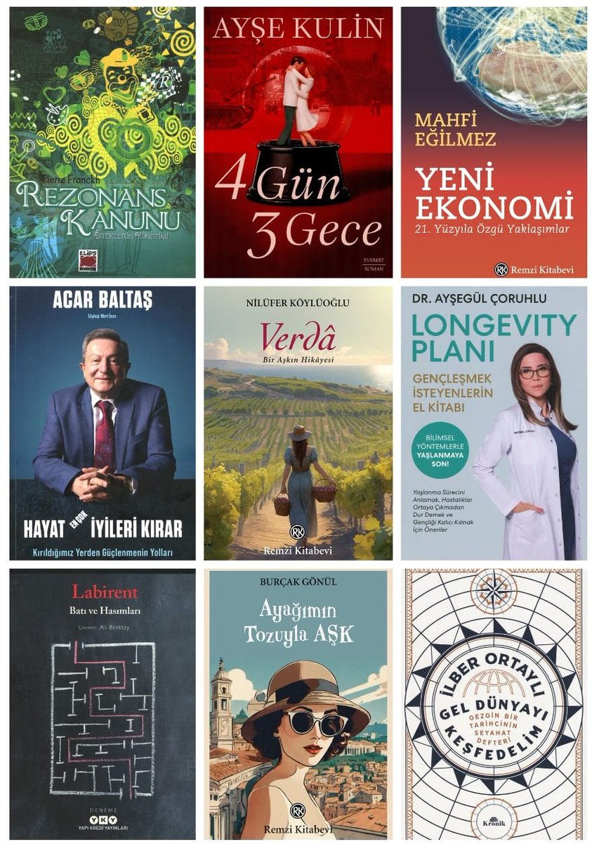 Remzi Kitabevi'nde Çok Satanlar 20 - 26 Mayıs 2024 1. Rezonans Kanunu: İsteklerin Yönetimi Pierre Franckh 2. 4 Gün 3 Gece @benaysekulin 3. Yeni Ekonomi @mahfiegilmez 4. Hayat En Çok İyileri Kırar @acarbaltas 5. Verdâ Nilüfer Köylüoğlu 6. Longevity Planı @AysegulCoruhlu 7.