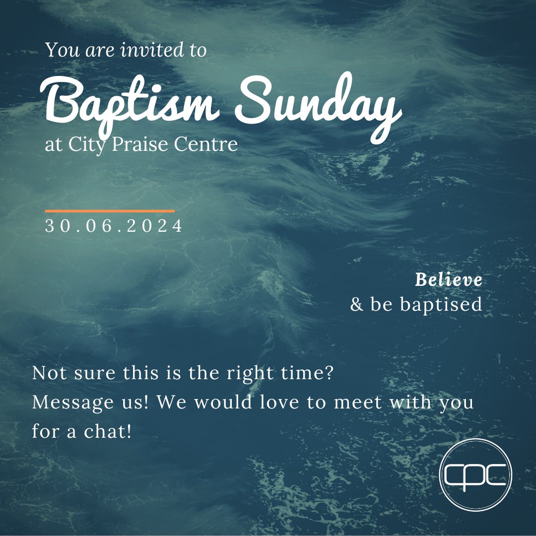 CityPraise's tweet photo. Sign up to get registered to be baptised. We will link up with you to ensure you understand what baptism is, what it isn't and how to keep moving forward with God!  We will be able to answer your questions and also run through the practicalities on the day. https://t.co/iLSch0cBz9