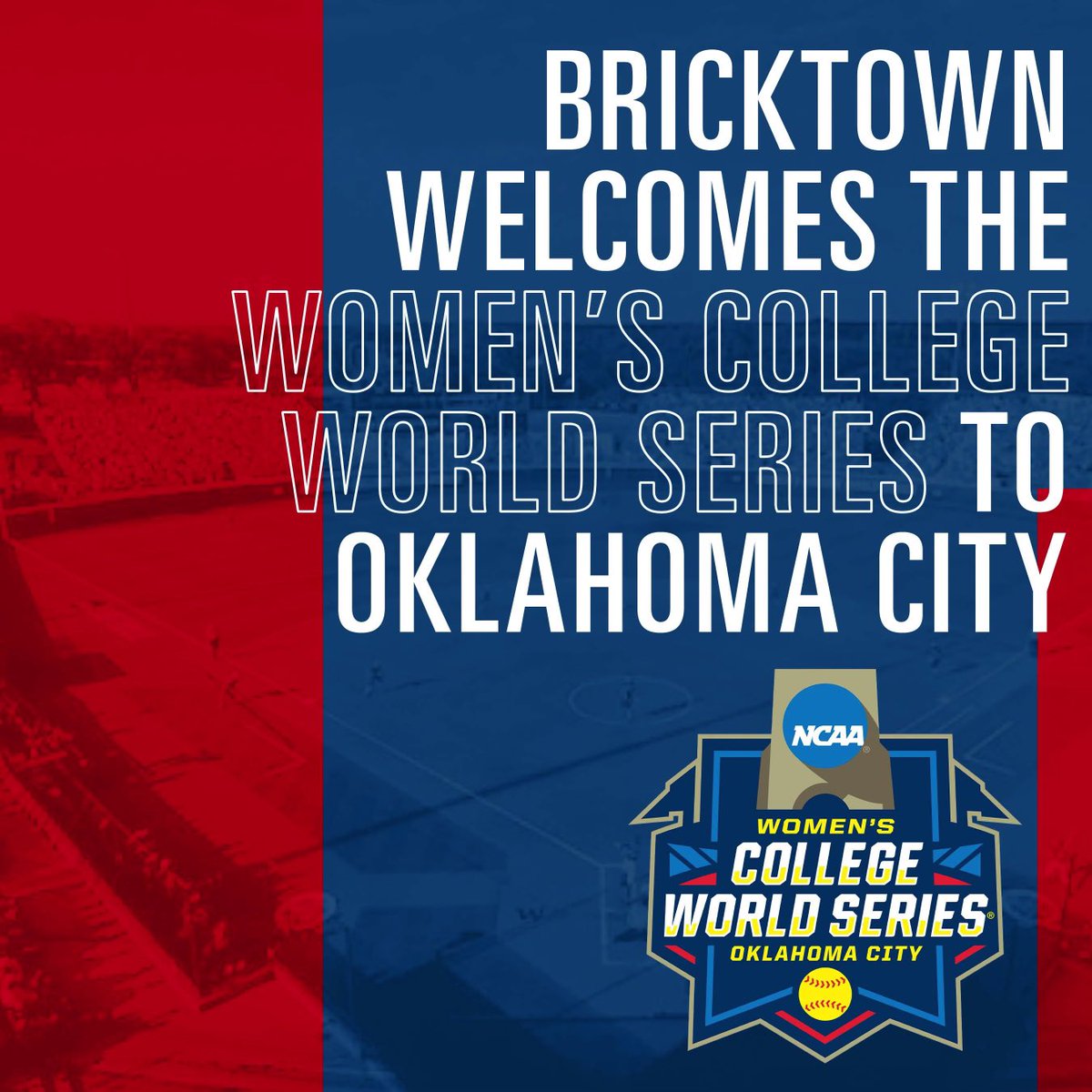 Bricktown welcomes all fans and players to OKC! We are your Women's College World Series party headquarters. Come see us! bricktownokc.com #WCWS 🥎