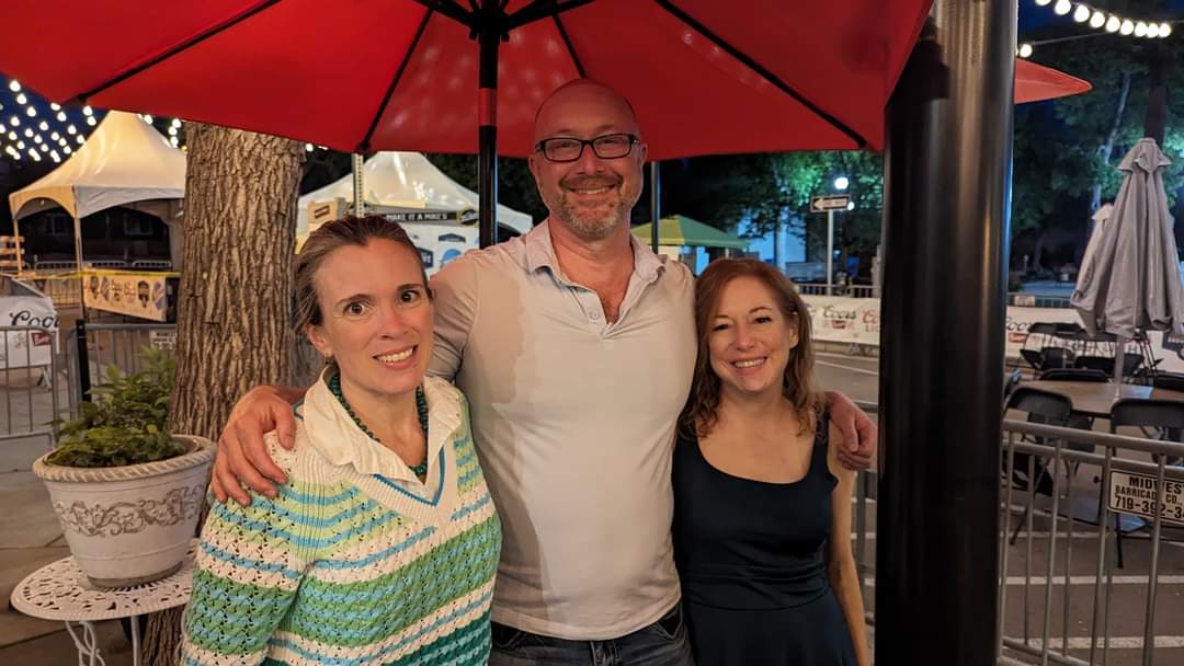 mcarmystrong's tweet photo. MilSpeak reunion last night in Colorado Springs. T'was my honor to dessert with the soon-to-be published poet, Amber Albritton, and the author of THE WAITING WORLD, Andria Williams. We missed you, @tracycrow1 !
@MilspeakF @Andria816 
#MilitaryWriting https://t.co/8pEqR7e85s