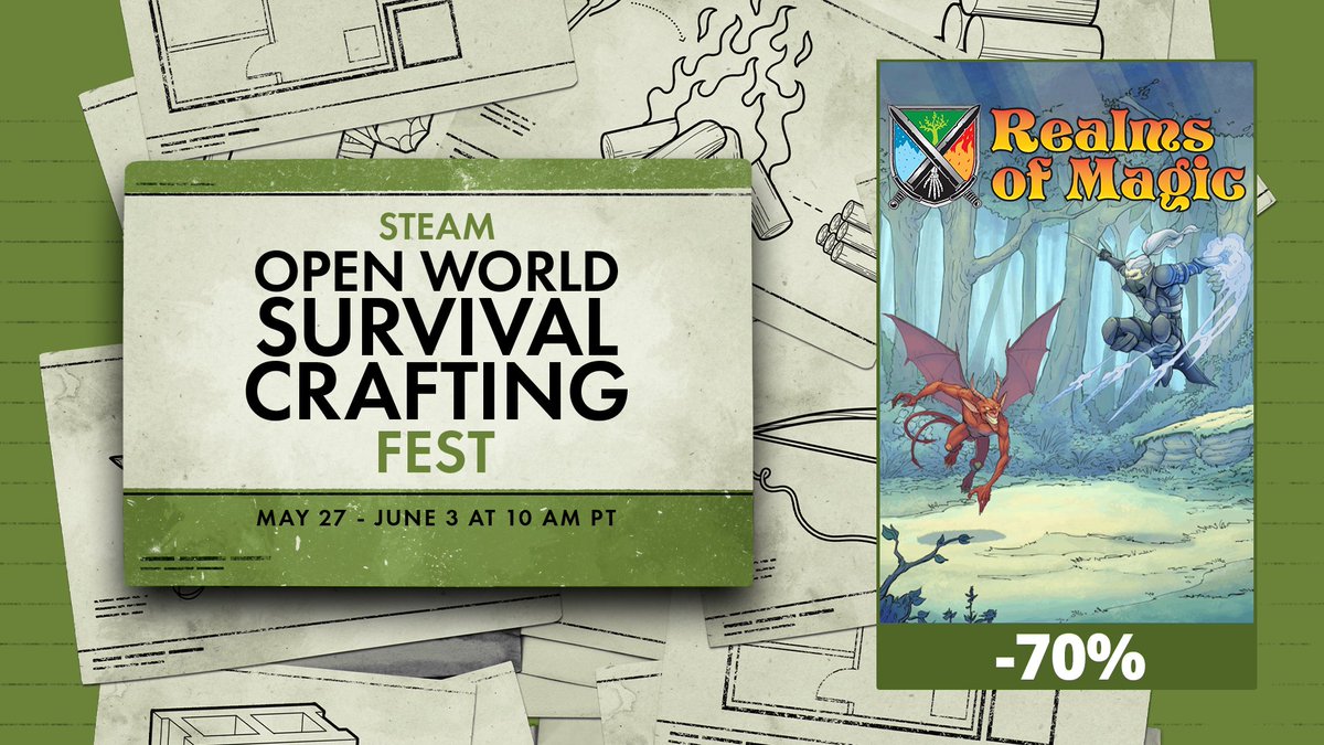 polishedgames's tweet photo. Apart from #BeMyHorde don't forget about our first released game #RealmsOfMagic ⚔️🔥 now available on #Steam 's Open World Survival Crafting Fest at a 70% discount till June 3rd!
https://t.co/dqHjTf6Eo3
#indiegame #steamdeals #gaming https://t.co/HATBzN50ty