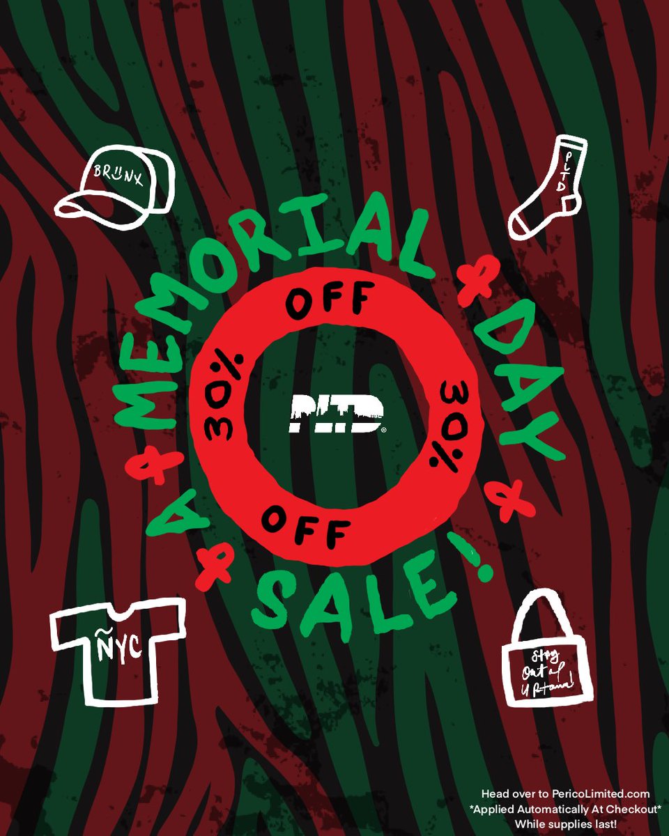 PericoLimited's tweet image. Our Memorial Day Sale is live! Get 30% off while supplies last! No Promocode needed at checkout. • Only on PericoLimited.com 🏷️🧾

*Free S&amp;amp;H on all orders $100+ 📦✨