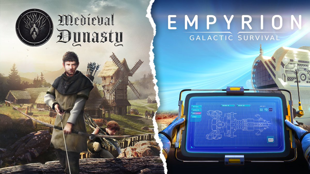 Survive and craft either in space or in medieval times with Empyrion: Galactic Survival and Medieval Dynasty. 🗡️

Get both games at a hefty discount with our Medieval Galactic Survival bundle and from the Open World Survival Crafting Fest on Steam!

bit.ly/Medieval_Galac…
