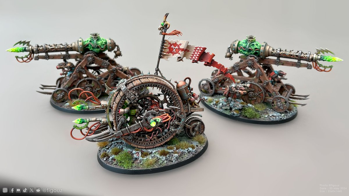 Hop !  I just want to post this picture because I really like it and it brings together the last 3 big pieces I've been working on for my Skaven.
Do you like it too ?

#warhammer #WarhammerCommunity #skaven #skaventide #ageofsigmar #theoldworld #paintingminiatures #AOS
@warhammer