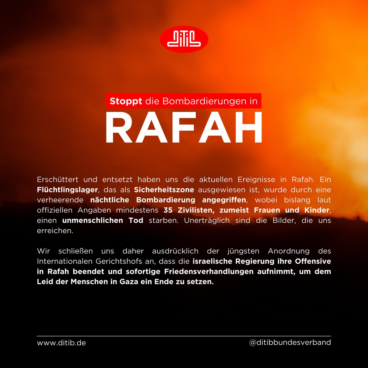 Stoppt die Bombardierungen in #rafah
