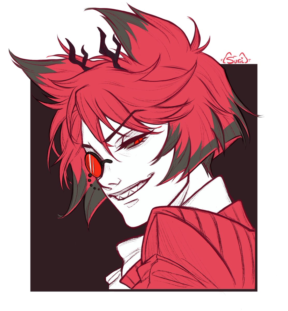 Suroi_Art's tweet photo. Oh deer...❤️‍🔥

#HazbinHotel #Alastor https://t.co/uCdlqCI6Ee