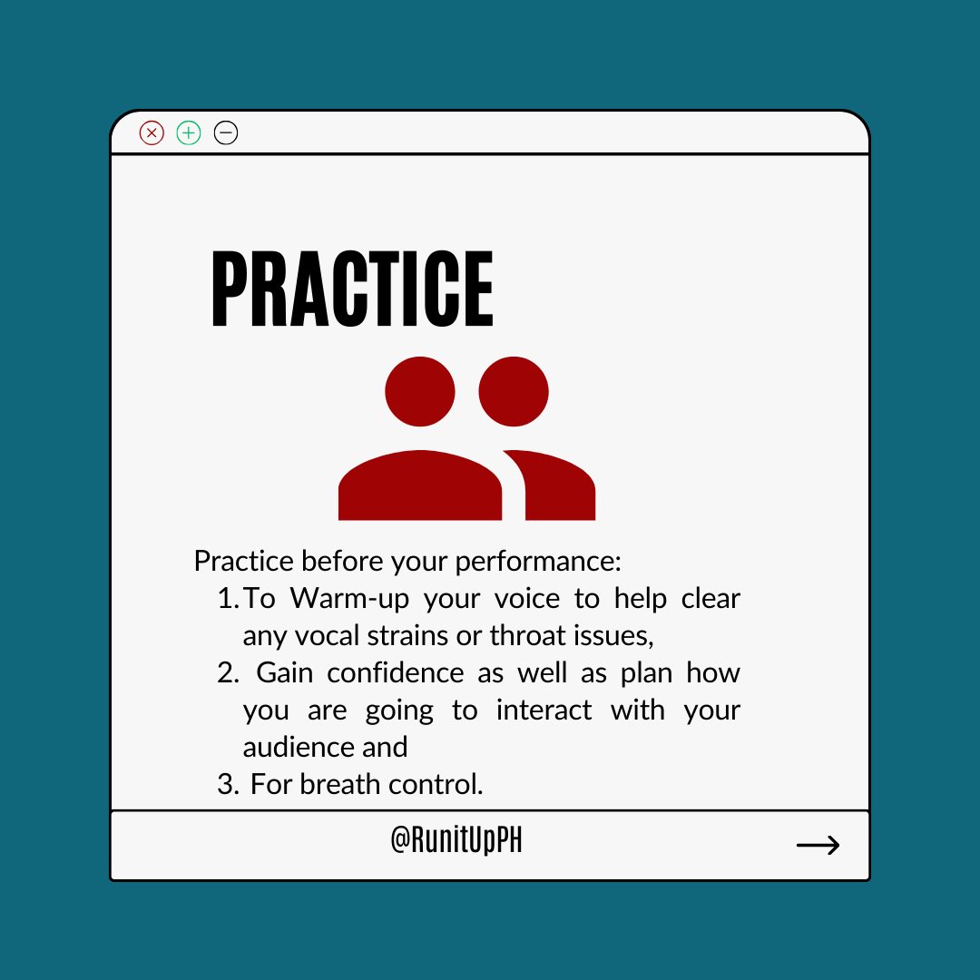 RunitUpPH's tweet image. Handful tips to guide your stage performances. #liveperformancetips